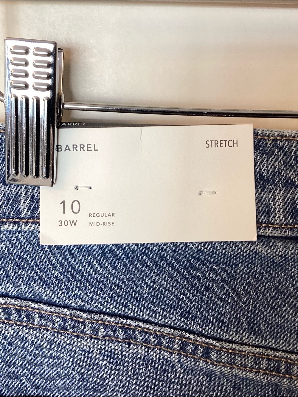 NWT American Eagle Mid-Rise Stretch Barrel Jeans - Blue - 10 - Picture 7 of 9